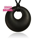 Jelly Beads Ares Silicone Teething Necklace - Teether Ring Donut Pendant for Mom (Black) by Jelly Be