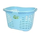 サンコープラスチック ランドリーバスケット ブライトバスケット フラワー No.45 パールブルー