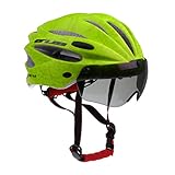 Lovoski MTBバイク 　ロードバイク　 オートバイ 安全ヘルメット　 バイザー付き　4色選べる　 - グリーン