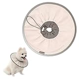 [いぬのくらし] 犬 エリザベスカラー 傷舐め防止 小型犬 猫 術後 軽量 撥水 約30g 4カラー 3サイズ展開 (アイボリー, S)