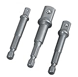 SHOHASH ソケットアダプターセット 3本組 差込角 電動ドリル用 六角シャンク 6.35mm（1/4"） 9.52mm（3/8"） 12.5mm（1/2"）
