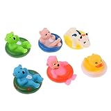 Blesiya 赤ちゃん　贈り物　お風呂　おもちゃ　ミニ　浮動動物おもちゃ　ビニール製　動物モデル　6点入り