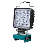 LEDコードレス作業灯 投光器 42W 3000LM充電式ワークライト LED 充電式 コードレス作業灯マキタ互換18Vバッテリー IP65防水防塵 手提げ付 スマホ充電 USB充電 Type-C充電 超高輝 携帯型 工事現場/非常用照明/屋外作業/キャンプ/登山/夜釣り/防災/停電に最適 軽量 一年保証 日本語説明書（バッテリー別売り） (42W)