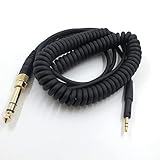 Fenmic Sennheiser HD6DJ HD8 HD7 HD598 6.35mm 用 プラグ スプリング オーディオ ケーブル ヘッドフォン ケーブル (黒)