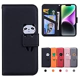 CASAFUNY iPhone14 ケース 手帳型 iPhone 14 手帳 カバー iPhone14 手帳型ケース アイフォン14 ケース 携帯ケース iPhone14 case あいふぉん14手帳型ケース マホケース 携帯カバーカード収納 内蔵マグネット式 スタンド機能 肌感PUレザー 衝撃吸収 軽量 放熱性 防水ノート型 お洒落 手帳 (6.1 inch対応) 黒パンダ