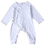 Hzjundasi 生まれたばかりの赤ちゃんの男の子と女の子の長袖のレースのジャンプスーツパンツ天使の羽の赤ちゃんシャムロンパース