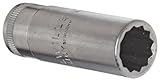 Stahlwille 46A-1/2 Steel Extra Deep Bi-Hexagon Socket 3/8 Drive 12 Points 1/2 Diameter 54mm Length 1