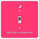 Keep Calm and Dream Onトロピカルピンクカラー正方形 ブルー RK-LSPS-729