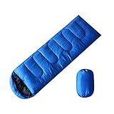 Merssavo 寝袋シングル/ダブルライナートラベルスリープサックシートハイキングキャンプテントマット（青）