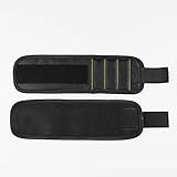 Pawaca 磁気リストバンド　アームバンド　超強力磁石　ネジ　ネイル　ライトツール　小部品紛失防止　修理 DIY用　３本超強力マグネット ブラック