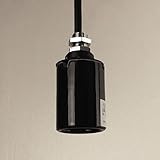 1灯用ペンダント器具　モーガルソケット ニップル（短）付　キャブタイヤコード50cm 黒（白熱灯・電球形蛍光灯・ＬＥＤ電球用）PKM-1052BK:日本製