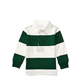 ポロラルフローレン ポニー付 ラグビーボーダー 長袖ポロシャツ グリーンマルチ (男の子12～24か月用) 24Mサイズ [並行輸入品]
