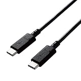 エレコム USB-C to USB-C ケーブル USB Power Delivery対応 60W 3A出力 USB2.0規格認証取得 0.5m ブラック 【iPhone 16 シリーズ 対応検証済】 U2C-CC05NBK2