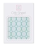 SwaddleDesigns Cotton Flannel Fitted Crib Sheet, Jewel Tone Mod Circles, Turquoise [並行輸入品]