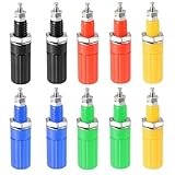 TVETE バナナプラグ 端子 メス バナナプラグ メス 【M3 10本セット】 5色 M3ネジ バナナ端子 長い配線柱 ニッケルメッキ ブロンズ スピーカー 端子 直接挿入でき 区別でき オーディオ 端子 テレビ コンピュータ カーオーディオ