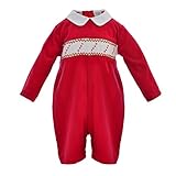 Baby Boyコーデュロイロンパース – レッド カラー: レッド