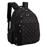 Abonnyc Diaper Bag Backpack Nappy Bags Mummy Travel Backpack Nursery Changing Bag Tote (Black) by Ab