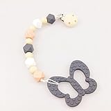 Mamimami Home 噛がため シリコーンペンダント グレー蝶 おしゃぶりチェーン 赤ちゃんのおもちゃ　歯固め　カミカミ