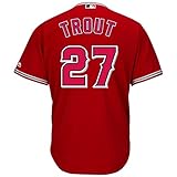 2016 Mike Trout Majestic Los Angeles Angels代替レッドCool Base Jerseyメンズ XX-Large レッド