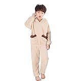 Pumpumly パジャマ　キッズ　女の子　男の子　長袖　冬　上下セット　かわいい　防寒　あったか　もこもこ　ふわふわ　柔らかい　部屋着　8-16歳