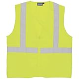 ERB 61710 S388Z Class 2 Zippered Solid Woven Safety Vest with Pockets Lime Medium [並行輸入品]