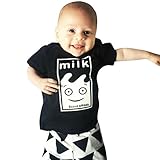 MIOIM 欧米風ベビー服 上下セット シャツ アルファベットパターン メガネ柄 男女兼用 Tシャツ+パンツ 2点セット かわいい クール 綿