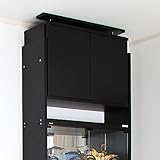 【耐震 鍵付 専用 フィギュア 棚】 大きさが選べるコレクションラック （ ワイド 上置きハイタイプ ) (中型（奥行29cm）, ブラック)