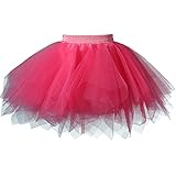 FEOYA チュールスカート キッズ パニエ こども用 演出服 ダンス用 バレエ用 コスチューム 発表会 仮装 ローズ