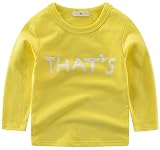 [スゴフィ]SGFY　 ボーイズ Tシャツ スウェット 女の子 男の子 キッズ ベビー トレーナー パーカー 長袖 子供服 おしゃれ かわいい 秋 冬 プリント 英文字 4色 (130cm, イエロー
