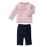 ミキハウス（ベビー） ボーダーＴシャツ上下セット フリー（70cm-80cm）,ピンク（08）