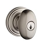 Baldwin EN.ELL.TRR.150.6L.DS.CKY.KD Ellipse Entry Knob with Traditional Round Rose, Satin Nickel by 
