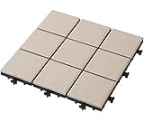タカショー 敷くだけタイル 磁器 ベージュ 約W30×D30×H2.6cm
