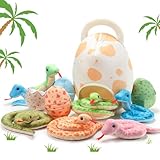 HyDren スネークぬいぐるみ 12ピース ヘビぬいぐるみと卵バッグセット かわいいぬいぐるみヘビと卵のぬいぐるみセット 誕生日/ハロウィン用