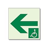 ユニット 一時避難エリア通路 標識 829-912 左矢印 150×150mm