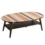 家具の赤や 寄せ木 天然木折りたたみテーブル オーバル