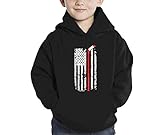 幼児用Little Boy Hockey Stick in American Flag Hoodie Sweatshirt カラー: ブラック