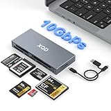 【2025業界新版】6in1 XQD/CF/XD/MS/TF/SD カードリーダー Type-C/USB-A メモリーカードリーダー USB3.2 Gen2×2 10Gbps データ転送 安定伝送 6枚同時読み書き メモリーカード アルミ合金製 Type-C/A ケーブル付属 Windows/Mac/Linux/Android/IOS と互換性あり 11×5×1.1cm