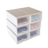 [6箱入り] Hapilife シューズボックス 靴箱 収納ボックス チェスト ベージュ