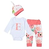 Cutelove　ロンパース+パンツ+帽子3点セット　プリント　花柄　ロングスリーブ　長袖　ロングズボン　綿　男の子　女の子　ベビー　ボイズ　ガールズ　赤ちゃん　幼児　春　秋　冬　可愛い　ファッション