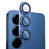 レンズカバー Samsung Galaxy S25用 カメラフィルム アルミ合金製 9H強化ガラス 傷防止 レンズ保護 耐衝撃 S25用 カメラ保護 高透過率 黒縁取り 露出オーバー防止 カメラレンズプロテクター ブルー