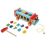 MagiDeal木製車数Jigsaw Developmentalカラー形状ブロック赤ちゃん教育数学玩具