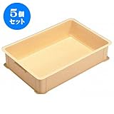 5個セット コンテナ ｺﾝﾃﾅ＃0ｸﾘｰﾑ [外寸65 x 44 x 15.3cm ・内寸60.9 x 39.9 x 14.9cm] ポリプロピレン樹脂 食洗機可 (7-124-19) 料亭 旅館 和食器 飲食店 業務用