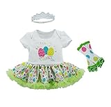 Baby Girl 1st Happy Easter Dayカラフルな卵プリントドレスヘアバンドレギンス カラー: グリーン