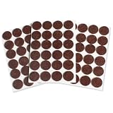 家具保護パッド 72個セット 直径22mm 丸形 フェルトパッド 厚さ2mm キズ防止 防音 滑り止め 椅子 ダークブラウン
