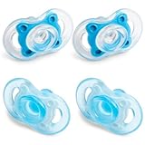 Born Free Bliss Button Pacifier 0-6 Months - 4 Pack (Blue) by BornFree [並行輸入品]