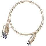 SilverStone リバーシブルUSB3.1 Type-Cコネクタ スリーブケーブル ゴールド 0.5m SST-CPU05G-500