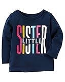 カーターズ Carter's Tシャツ Long-Sleeve Glitter Little Sister Graphic Tee 3M (55-61cm) [並行輸入品]
