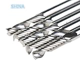 SHINA 五本入り 　超硬CNCルータービット　シングルフルートツール　3.175mm　CNCフライス　タングステンスパイラルエンドミルCNCルータービットアクリル3.175*12mm