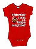 Ohio Stateファンベビーボディスーツis that my Diaperまたははミシガン州Playing Football – レッド レッド