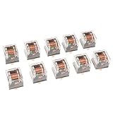 B Blesiya 4ピン　リレー　10個　車　12V 80A　透明なケース　SPDTリレー　高品質　プラスチック金属